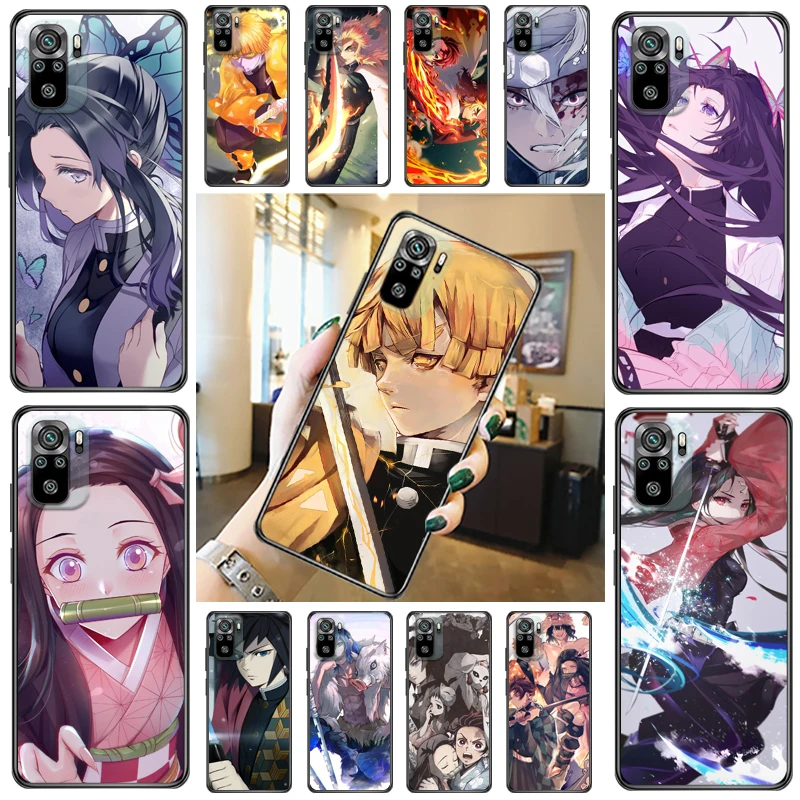 

Demon Slayer Kamado Nezuko Agatsuma Zenitsu Kamado Tanjirou Kimetsu No Yaiba Phone Case For Xiaomi Redmi Note 10 Pro 10T Cases