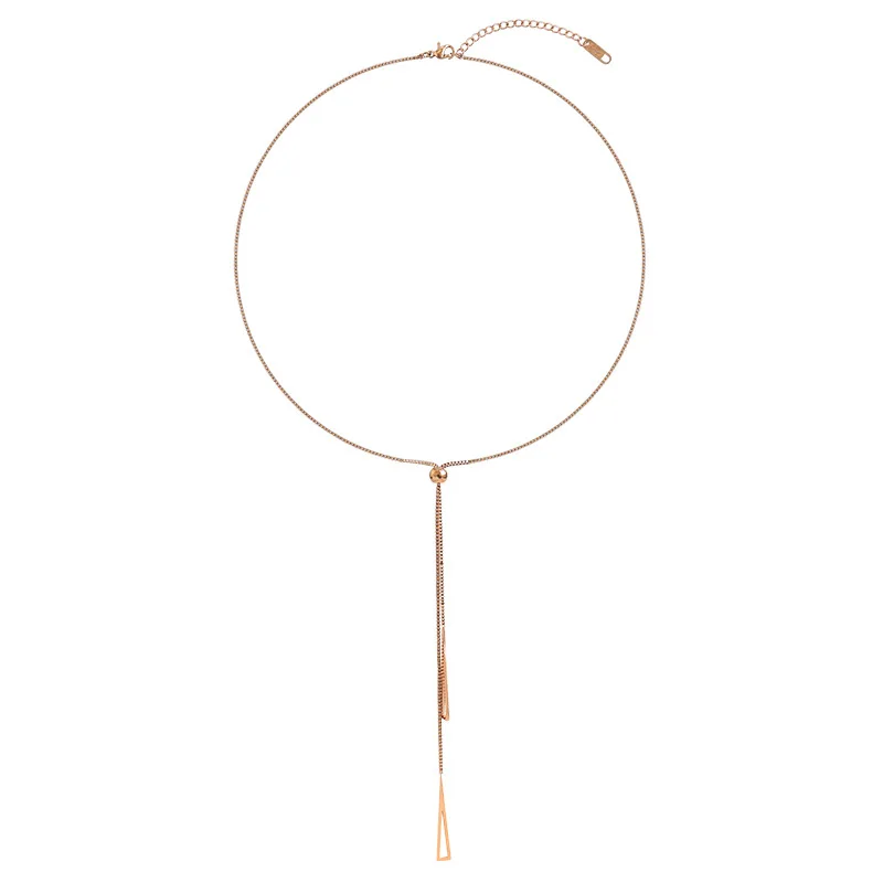 

Titanium Steel Boutique Adjustable Necklace Advanced Geometric Pendant Choker Men Women Couple Unisex Necklace