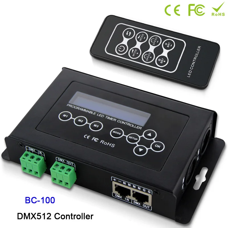 BC-100 DC9V RGB контроллер DMX512 сигнал 170 пикселей светодиодный светильник ЖК-дисплей и RF