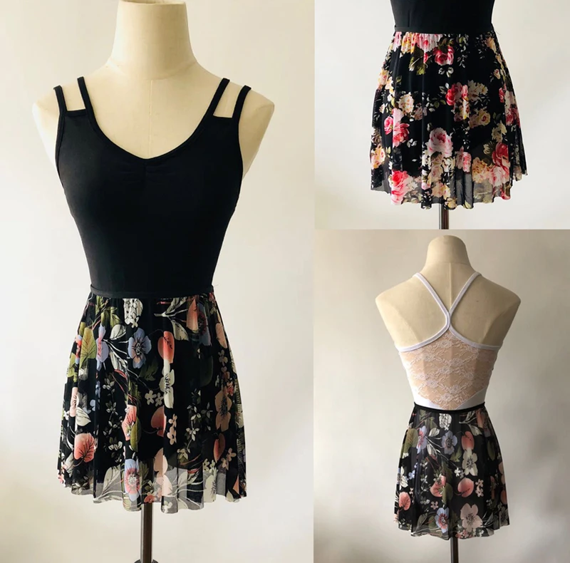 Балетная танцевальная юбка Женский фартук для танцев однотонный трико девушек