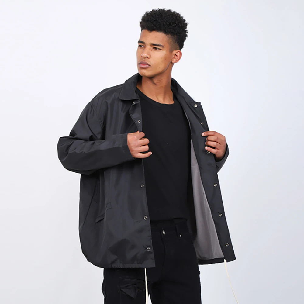 

NAGRI Men Windbreaker Hip-hop Streetwear Trench Coat Essentials Letter Printed Autumn Winter Cargo Casual Windbreaker