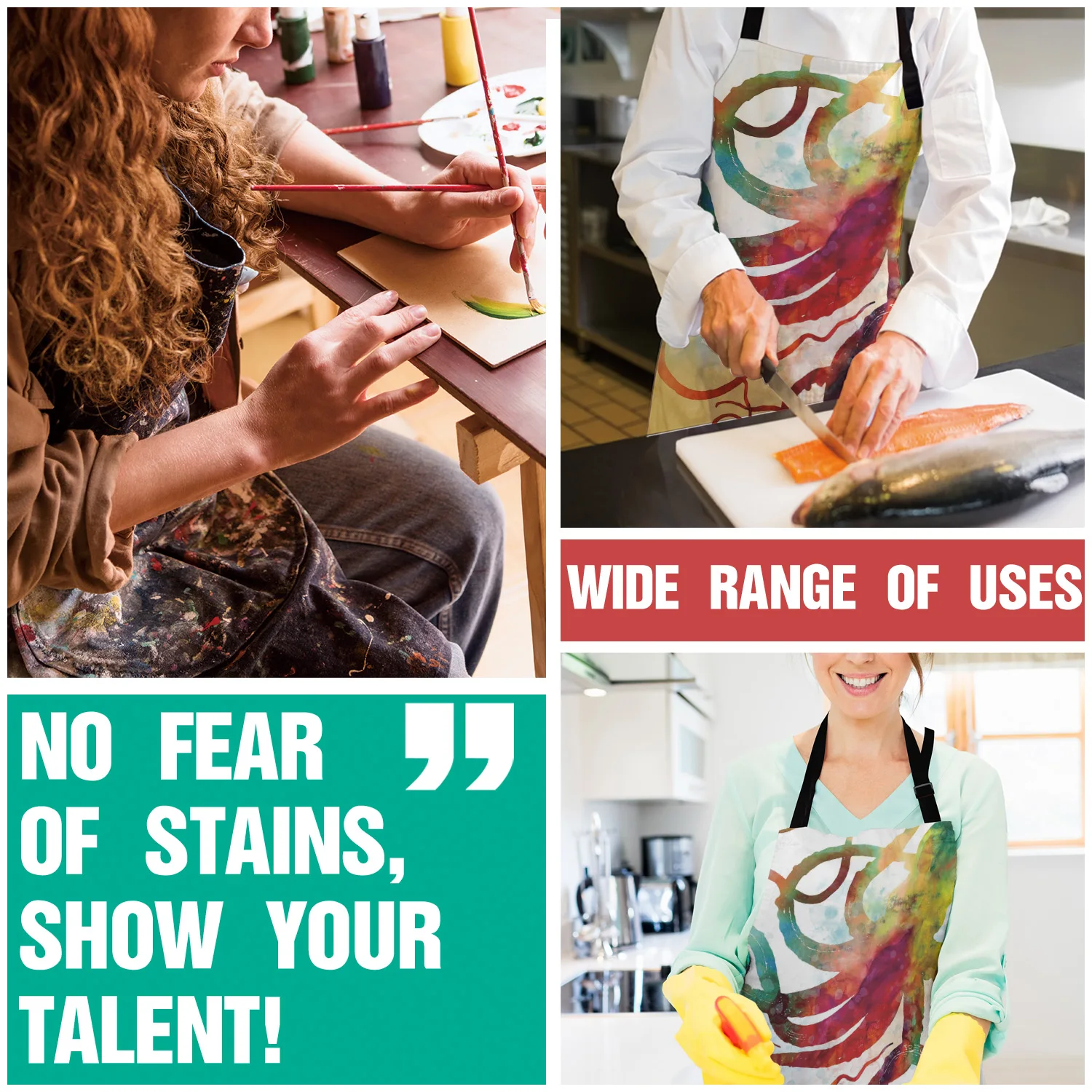 Красочные Осьминог Ктулху Кухонные фартуки Барбекю нагрудник фартук для