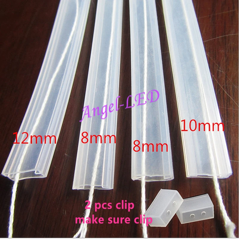

8mm/10mm/12mm Silicon tube 5m/10m length IP67 for SMD5050 3528 3014 5630 ws2801 ws2811 ws2812b led strip Silicon cilp waterproof
