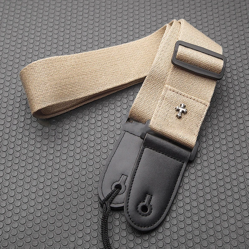 

Electric Guitar Strap Acoustic Folk Guitarra Belt Straps Vintage Cross Personality Guitar Straps with Pick Pocket