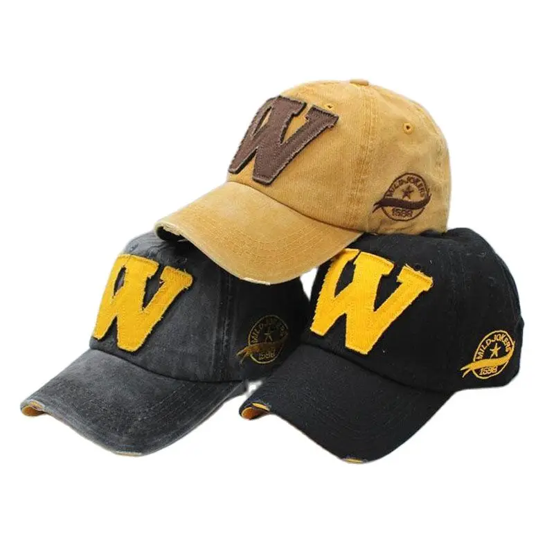 Хлопковая бейсболка с буквой W ретро Кепка для спорта на открытом воздухе женские