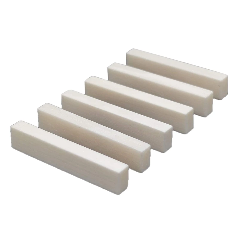 

6Pcs Guitar Blank Bone Nut Made of Bone 52X6X10mm for Electric & Classical & Cigar Guitar, Banjo, Ukulele Replacement