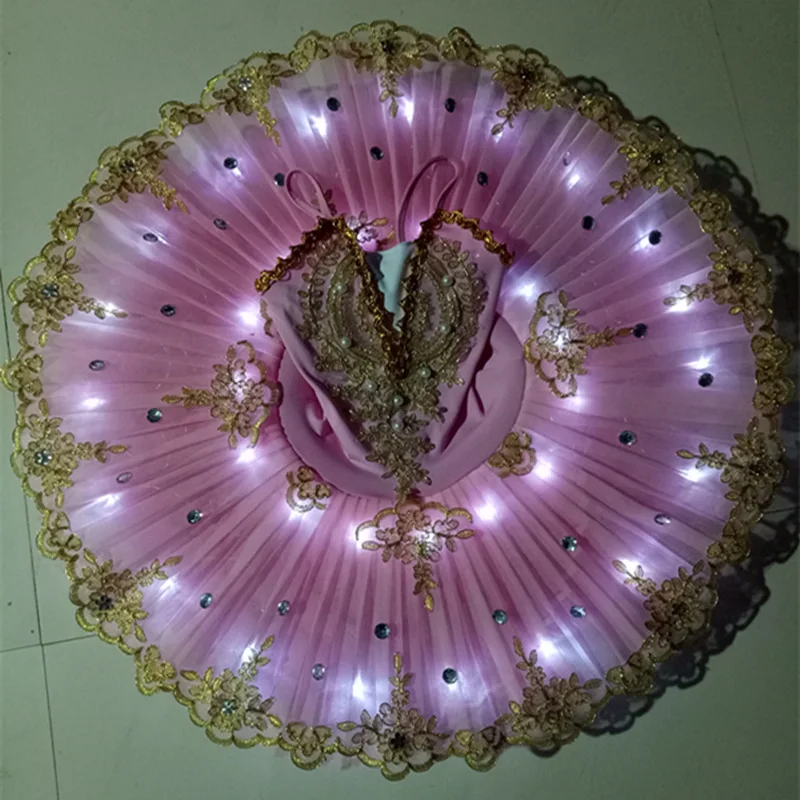 

Led Light Children Kids Girls Professional Ballet Tutu Ballerina Luminous Ballet Dress Fluorescent Led Performance Costumes