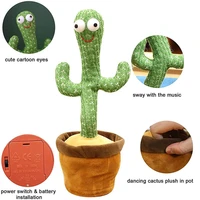 knitted cloth cactus electronic decoration childrens fun gifts early education toys plush will sing 120 songs dancing cactus