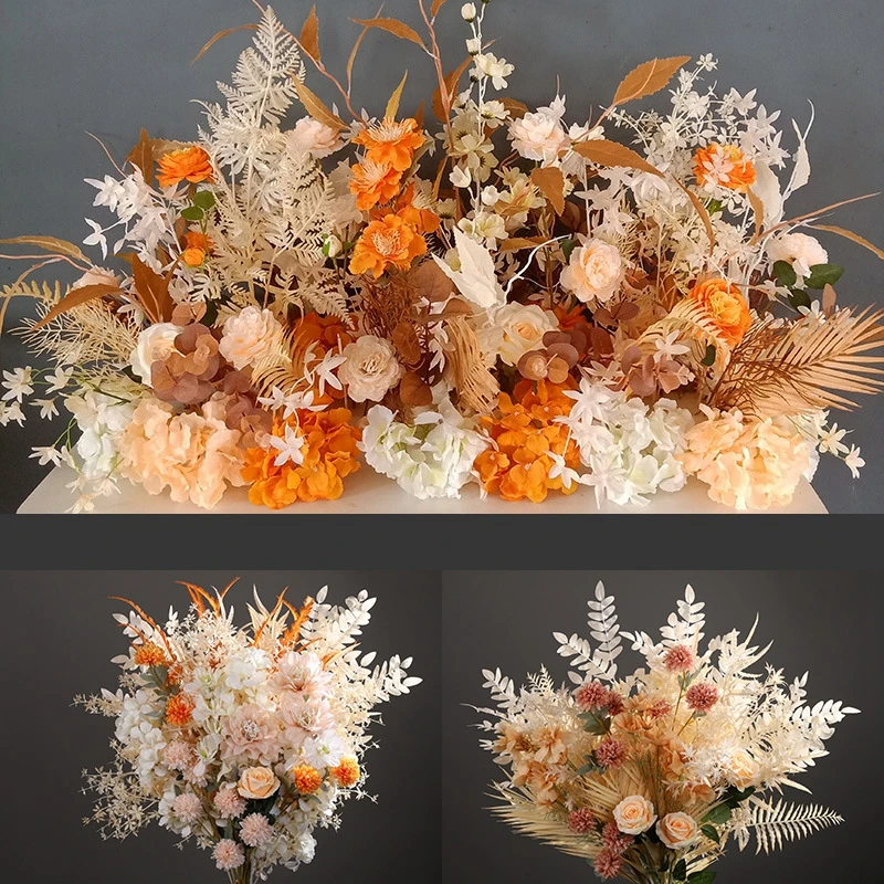 

Champagne Artificial Roses Flowers Wedding Home Decoration Big Bouquet Luxury Fake Flower Arrangement Daisy Peony Fake Flowers