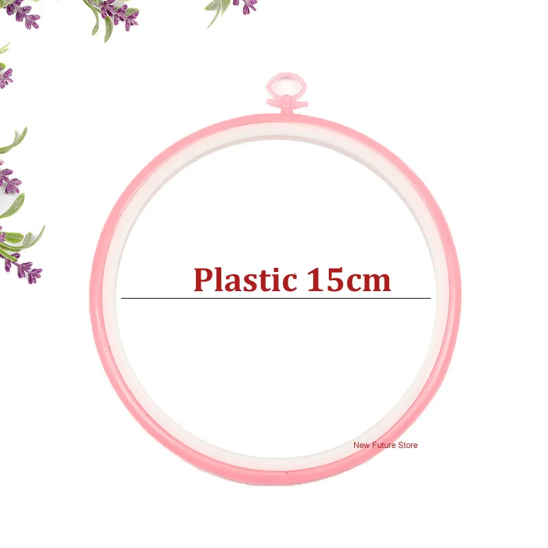 Plastic 15cm 10-40 см мини деревянная рамка для вышивания кольца для набора Кольца Большие швейные инструменты аксессуары madera bordado Вышивка крестом бамбук - Цвет: Plastic 15cm
