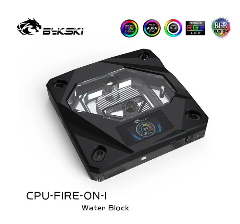 Водяной блок для процессора Bykski CPU-FIRE-ON-I INTEL LGA1150/1151/1155/1156 2011 X99 с OLED-дисплеем