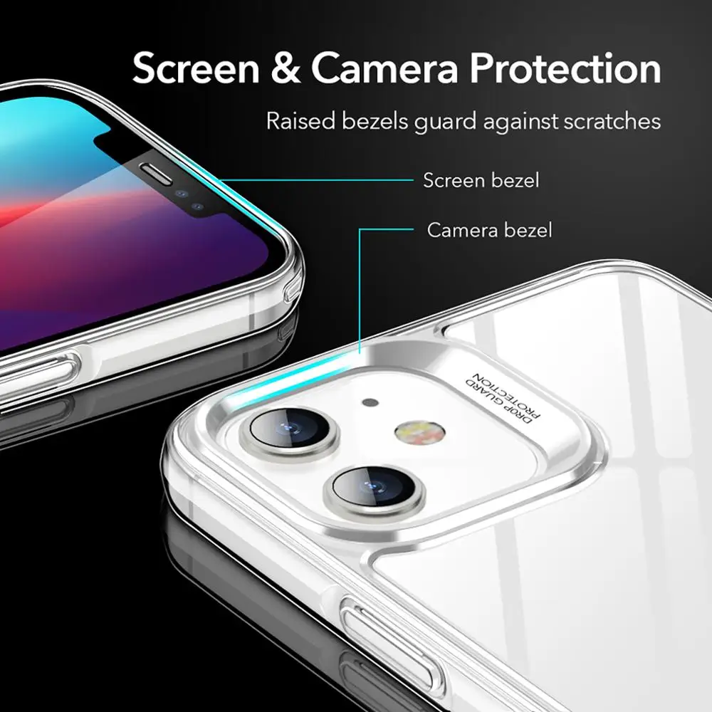Стеклянный чехол ESR для iPhone 13 12 Pro Max прозрачный из закаленного стекла SE3 SE Mini 8 7