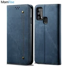 Чехол-книжка для Samsung Galaxy M31, кожа, тонкий, в стиле ретро