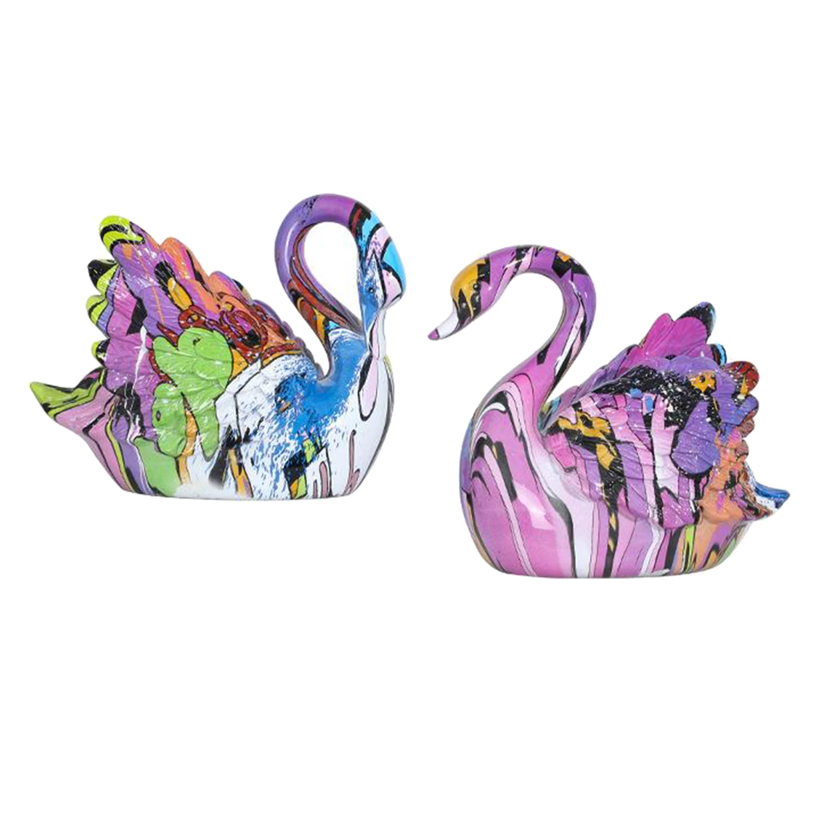 

Modern Couple Swan Figurines Wedding Gifts Living Room Desktop Art Ornaments