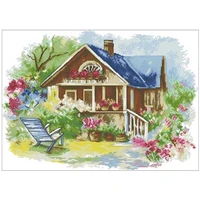 summer cottage patterns counted cross stitch 11ct 14ct 18ct diy chinese cross stitch kits embroidery needlework sets