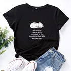 Футболка женская с принтом котенка, повседневный Мягкий Топ, модная дикая одежда, черный цвет, на лето