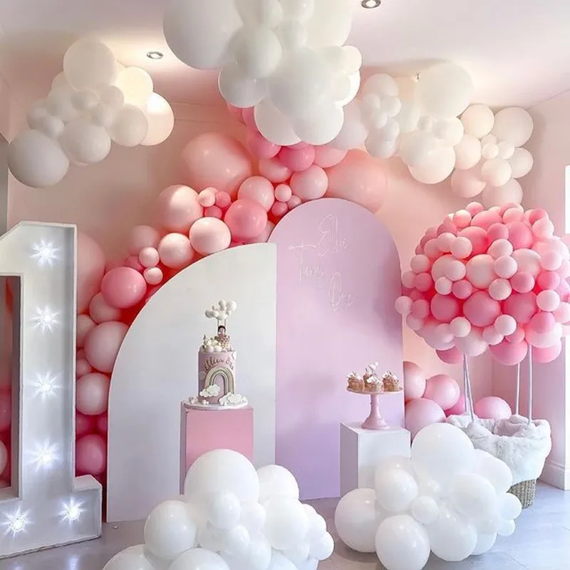 

102pcs Pink Balloon Garland Arch Kit White Latex Air Balloons Baby Shower Girl Birthday Party Wedding Decorations Supply