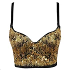 Роскошный короткий топ корсет с золотыми блестками Mujer женский летний сексуальный бюстье винтажный Топ уличная одежда Прямая поставка