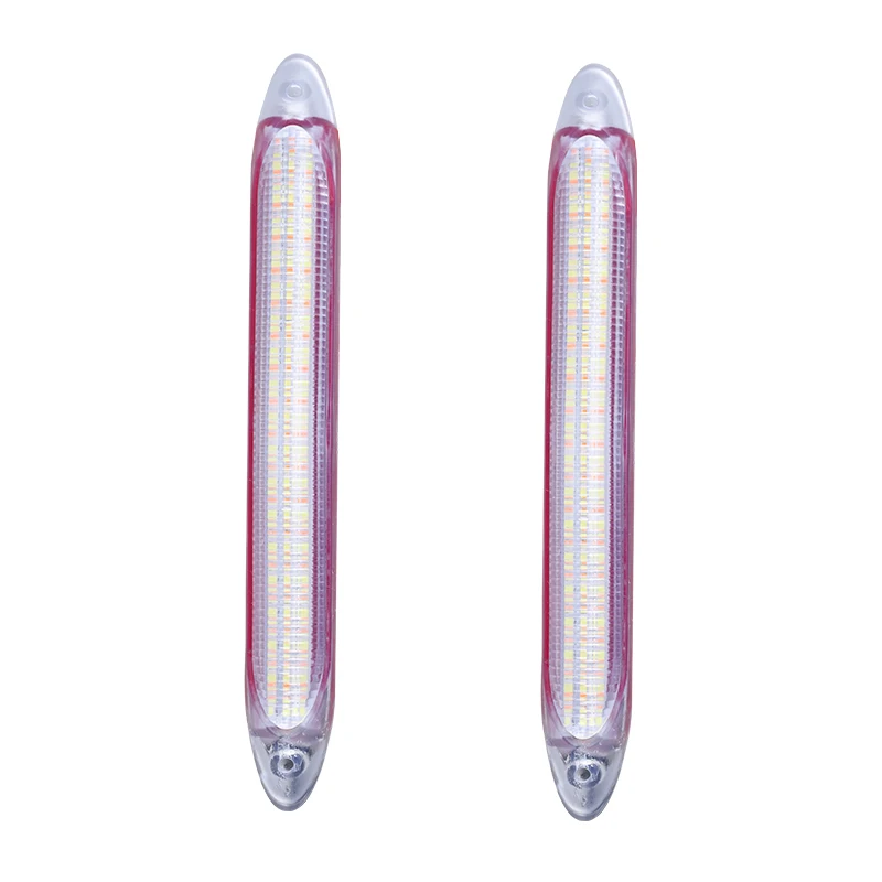 

2 шт., автомобильный DRL светодиодный светильник, дневной ходовой светильник, водонепроницаемая гибкая желтая сигнальная лампа с последовательным потоком, 12 В, универсальный