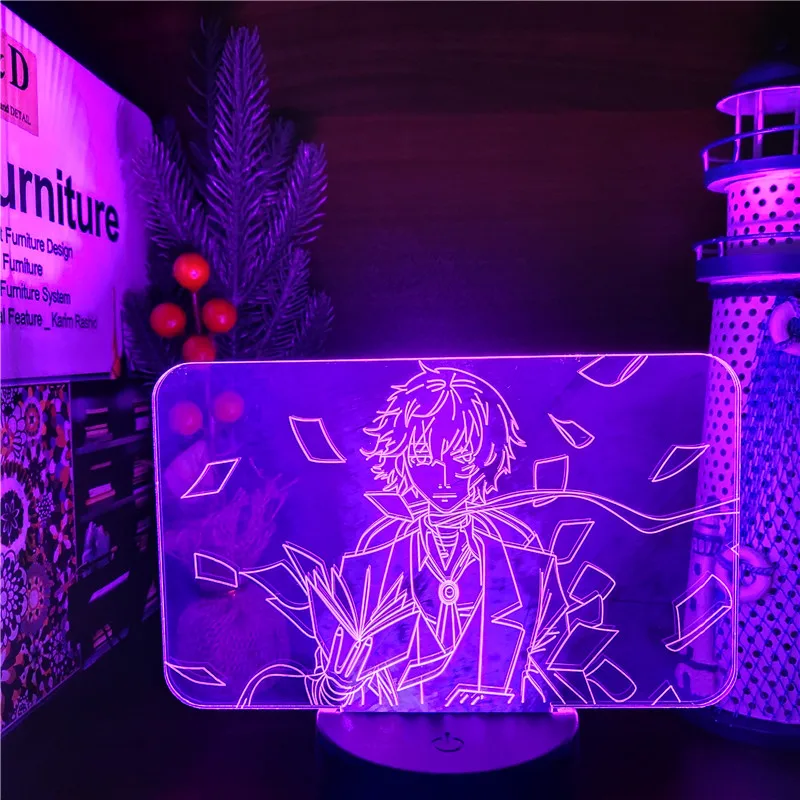 

Bungo Stray Dogs Dazai 3D Night Light Anime Figure LED Lamp Home Decoration Lighting Table Desk Lampara Creative Lighting Gifts