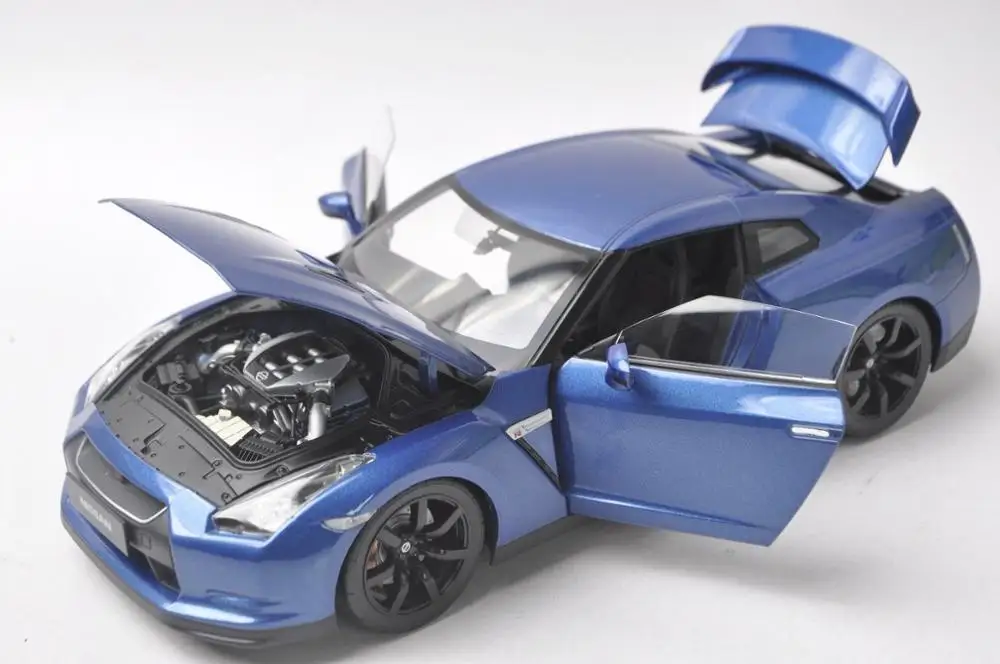 1:18 литая под давлением модель для Nissan GTR R35 208 синий купе игрушечный автомобиль миниатюрная Коллекция подарков спортивный автомобиль