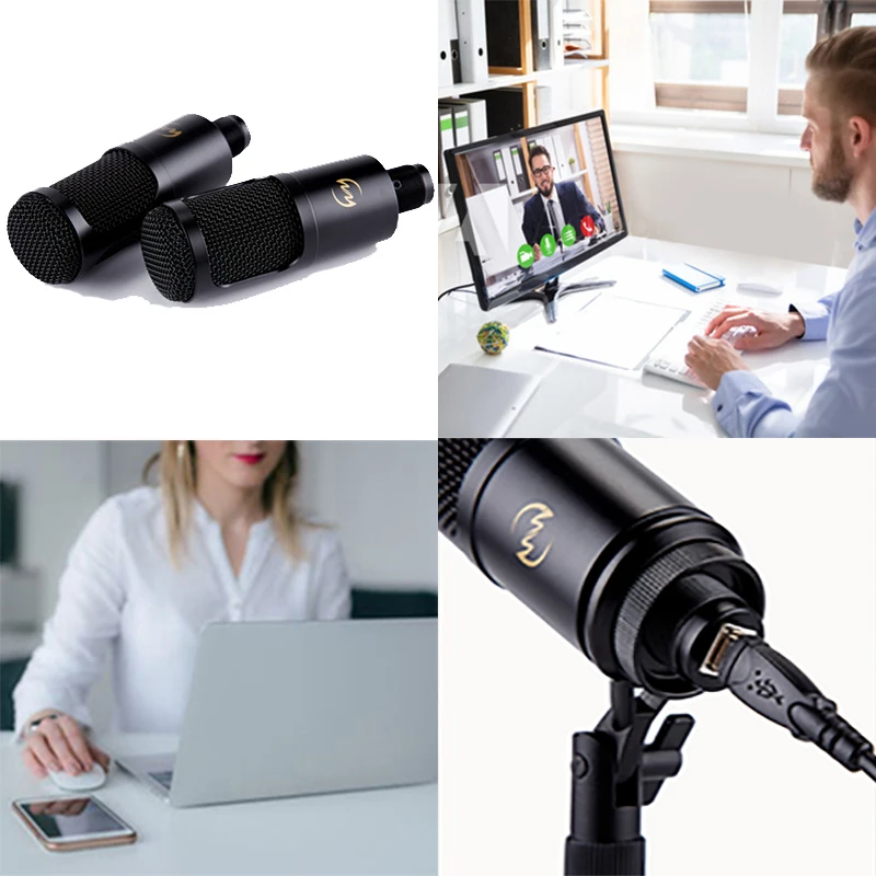 Usb микрофон для компьютера, игр, чата, микрофон с подставкой, штатив, металлический проводной микрофон для речевых игр, конденсаторный микрофон для ПК