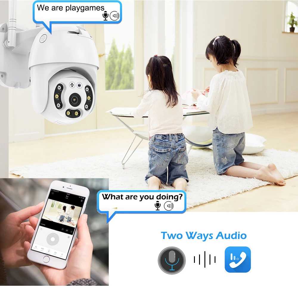 

YCC365 WiFi Camera Outdoor Water-Proof 1080P HD WiFi IP Camera 4X Zoom Two-Way Audio WiFi IP Camera Auto Tracking CCTV Camera