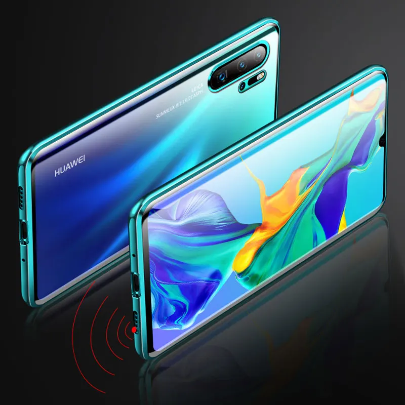 Магнитный металлический корпус адсорбции для huawei mate20 lite P30 P30PRO P20 P20Pro стеклянный