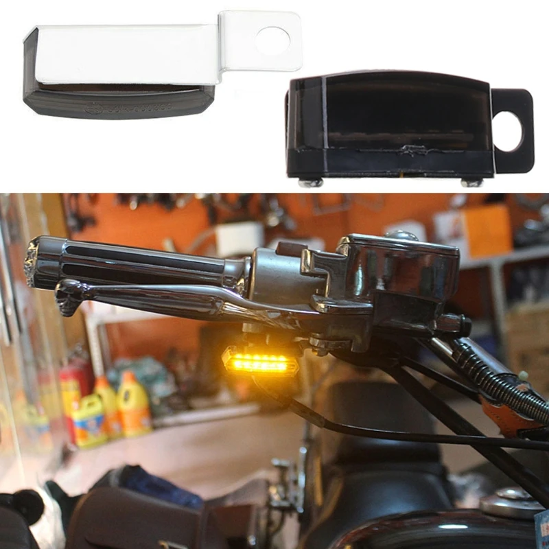 

2pcs Smoke Mini LED Motorcycle Turn Signal Indicators Front Rear Blinker Lights L9CE