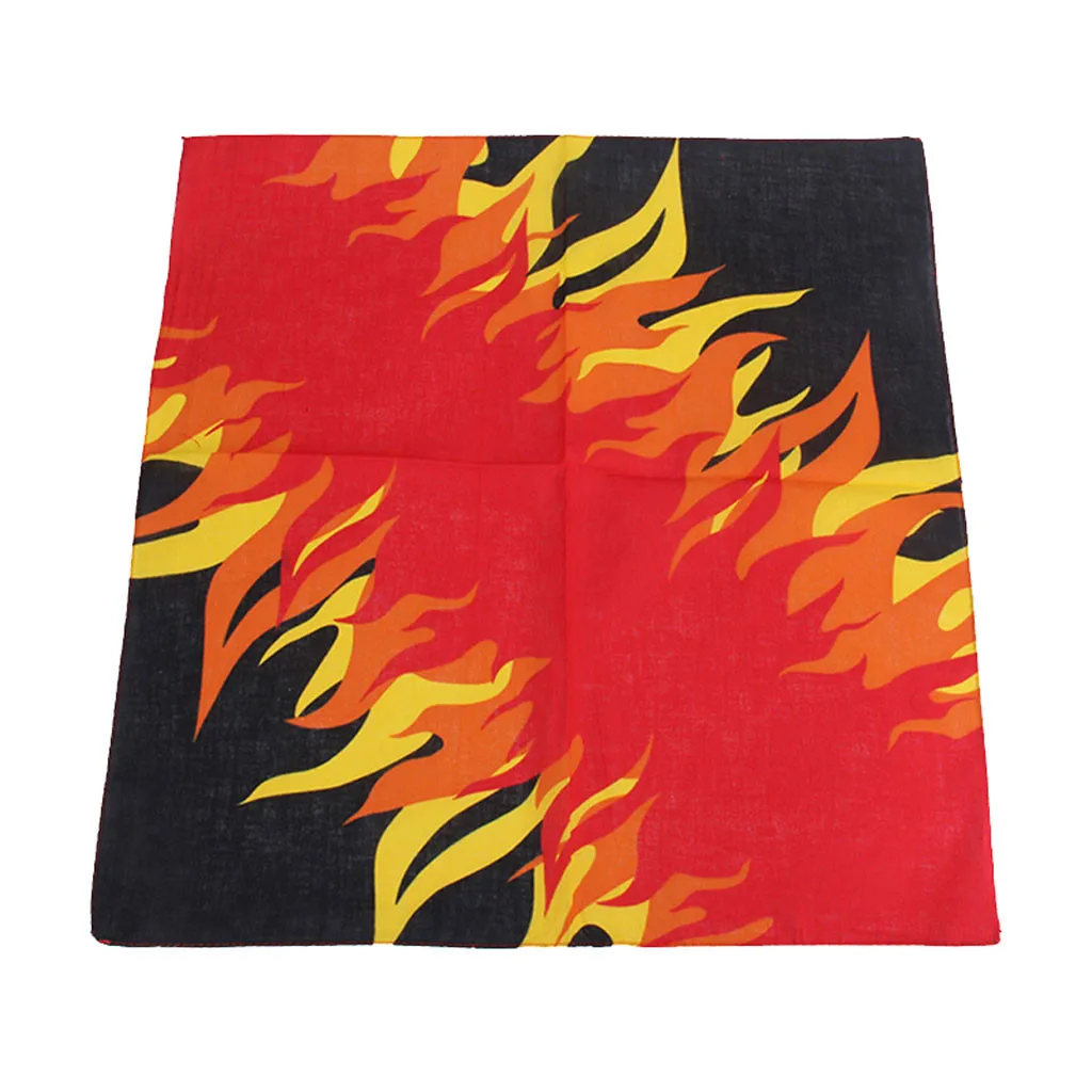 Женский шарф с принтом пламени женский квадратной головкой шарфы бандана