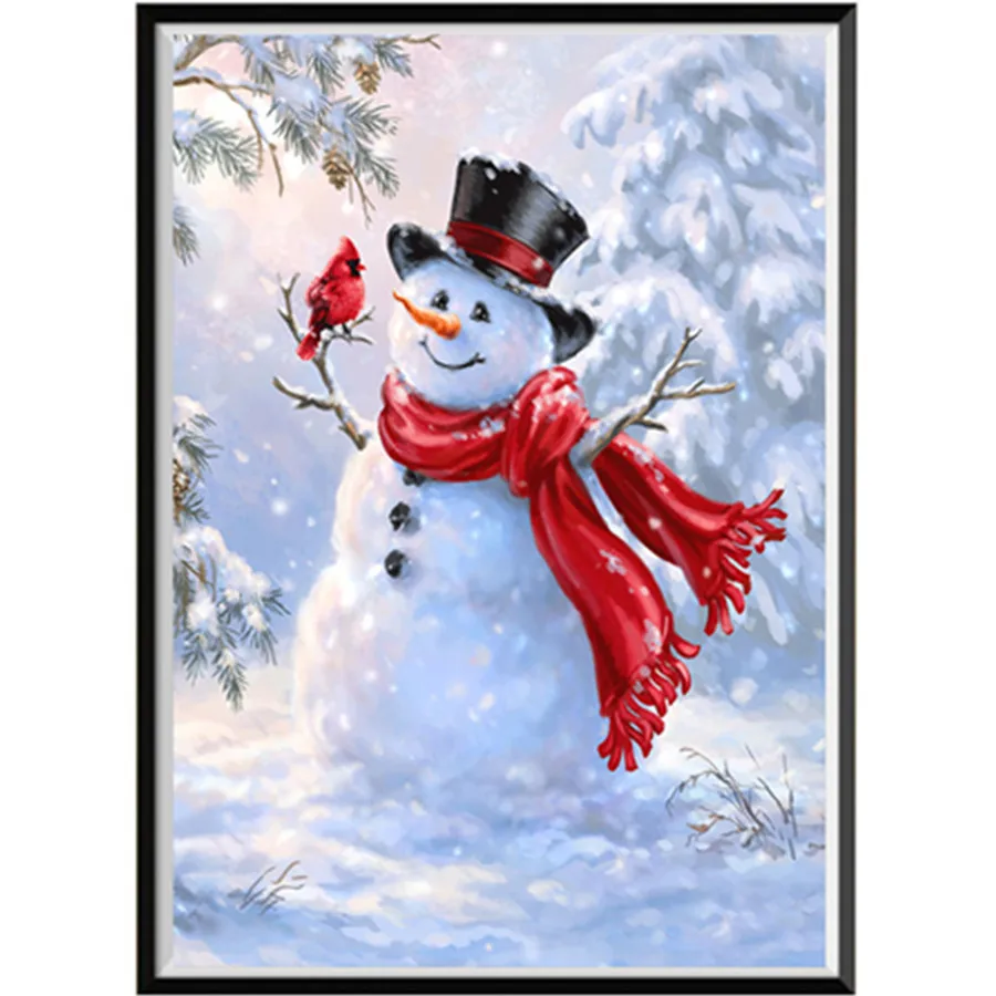 

5D Diamond Painting Santa Snowman Hut Round Diamond Embroidery Mosaic Home Decoration Pattern DIY Handmade New Year Gift
