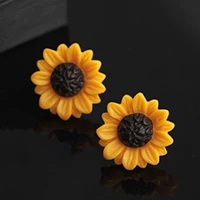 women creative fashion sunflower flower studs earrings for friends gifts party jewelry accessories
