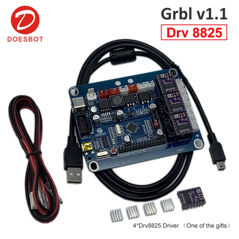 GRBL 1,1 USB ЧПУ Плата управления 3 оси управления лазерной гравировки платы Drv8825 и 1,0 дюймов ЖК-дисплей GRBL Автономный контроллер