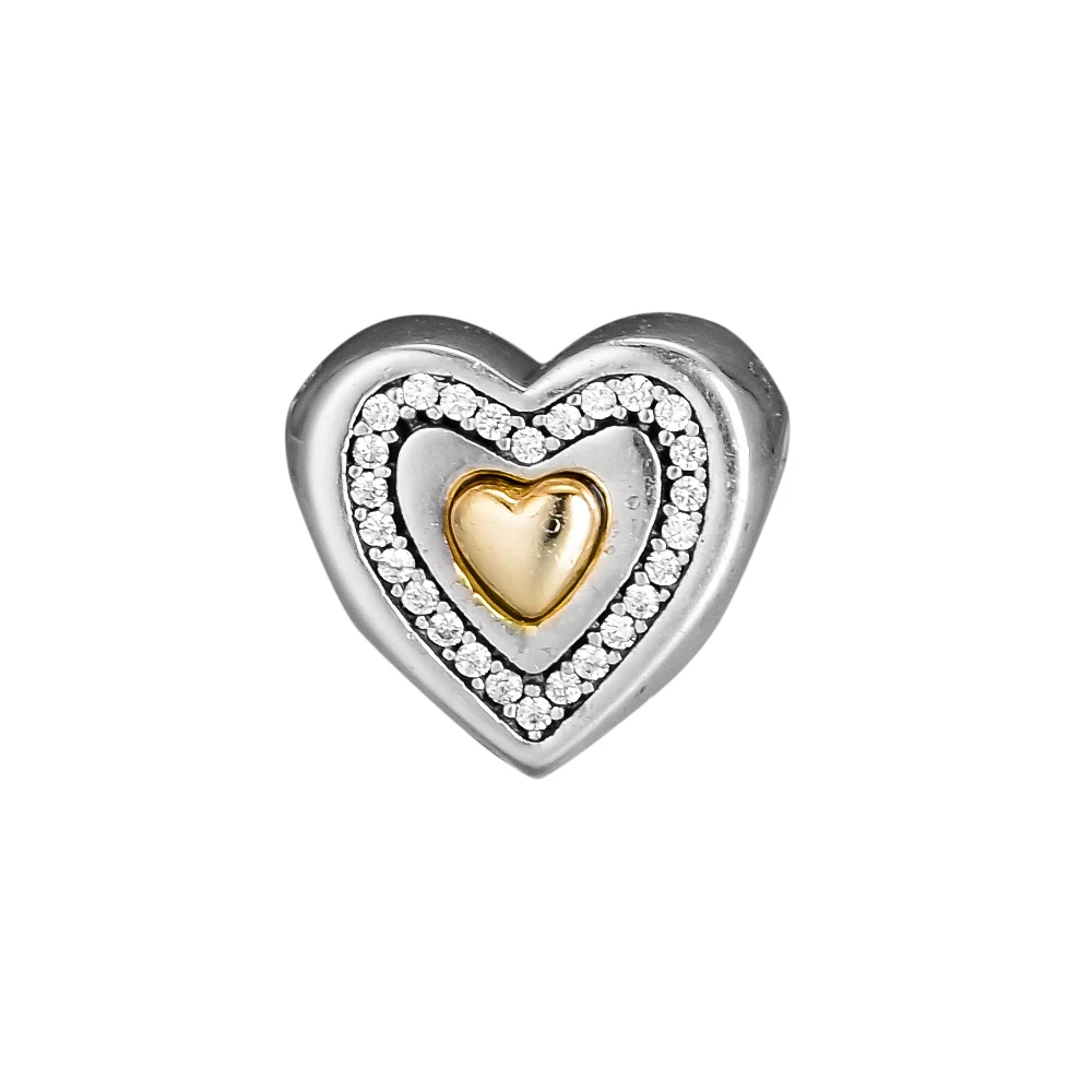 

Подвески из серебра 925 пробы, оригинальные браслеты Pandora, Стерлинговое Серебро со сверкающим сердцем для женщин, изготовление ювелирных изд...