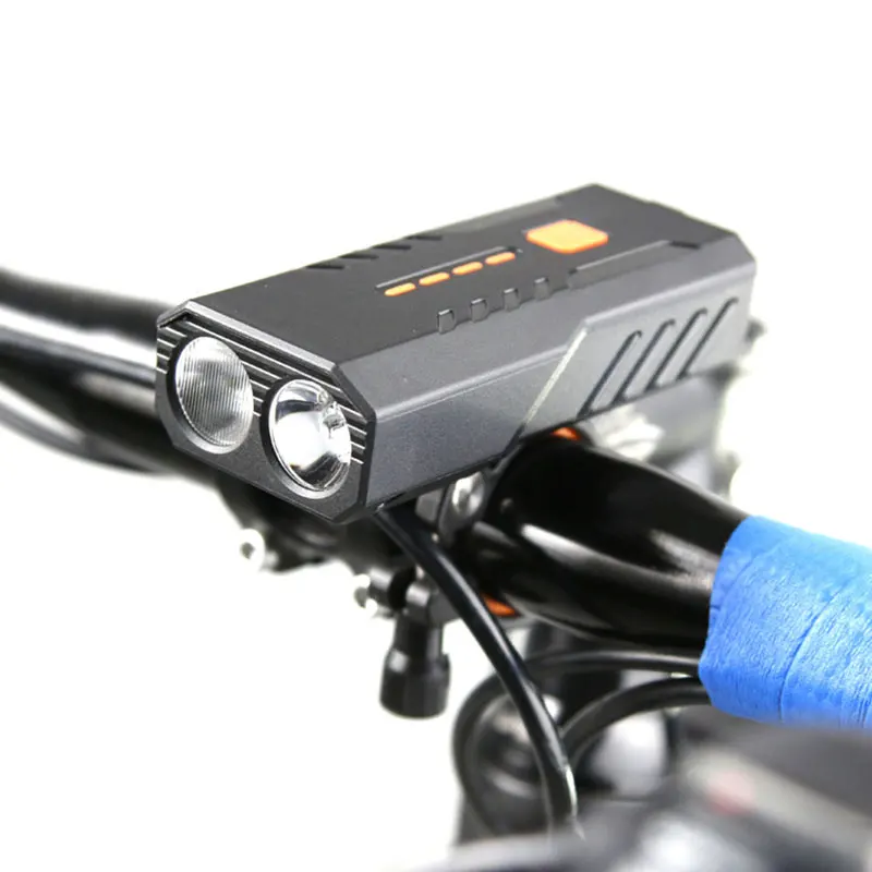 

2400mah Bicycle Light Waterproof Bike Light USB Rechargeable Outdoor MTB Bicycle Lamp With Power Bank Headlight Bike Accessories