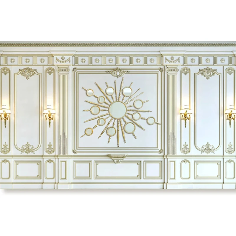 

Custom Wallpaper Carved Jane European Style 3d Mural Golden Embossed Wallpapers For Bedroom Walls