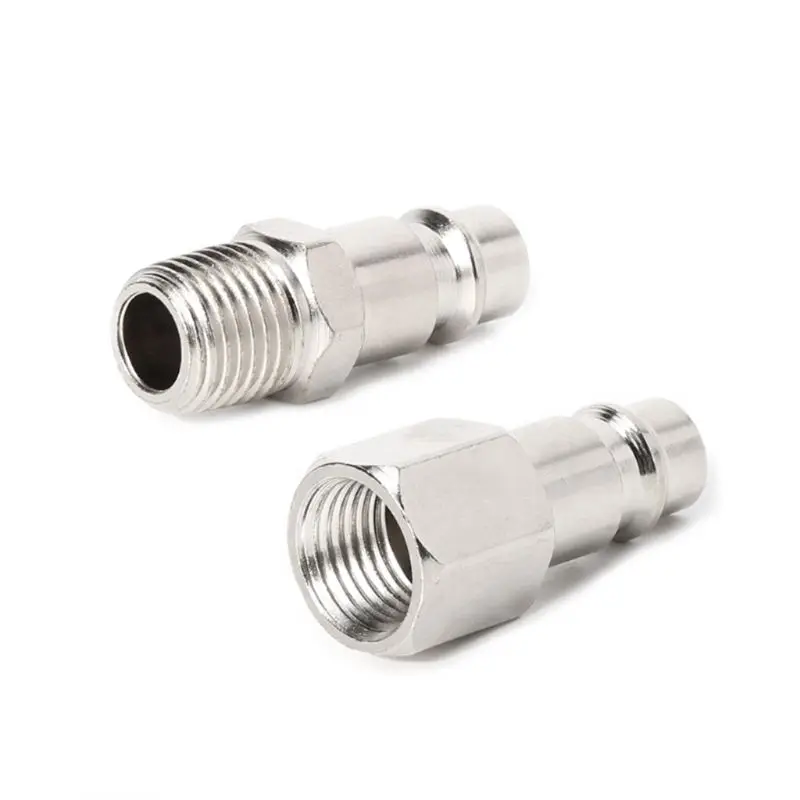 

5 шт./компл. 1/4 "BSP гнездо/штекер для воздушного шланга, соединители компрессора, прочные посеребренные евро-штекеры, быстроразъемные