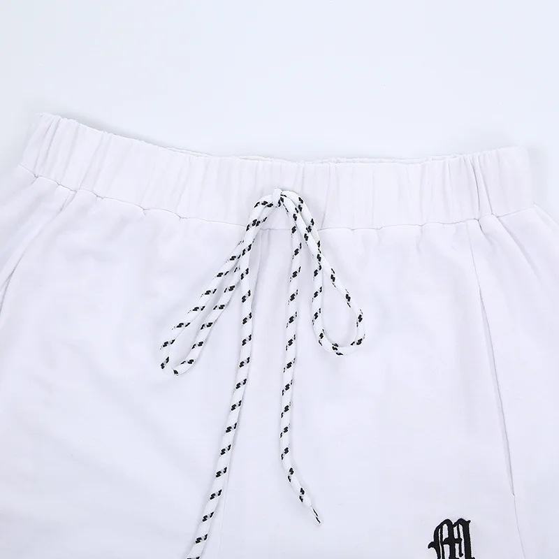 

Street Wear Trousers Zipper Slit Design Small Embroidered Trousers Women High Waist Loose Slim Casual Pants