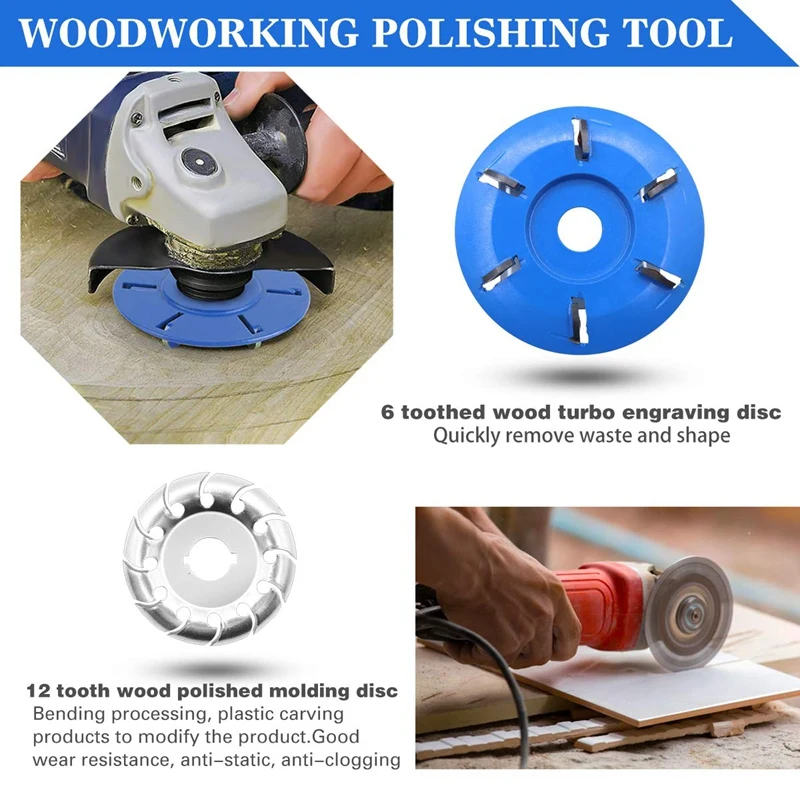 

Carving Disc for Angle Grinder,12 Teeth Wood Polishing Shaping Disc, for Woodworking Sanding Carving Shaping Polishing