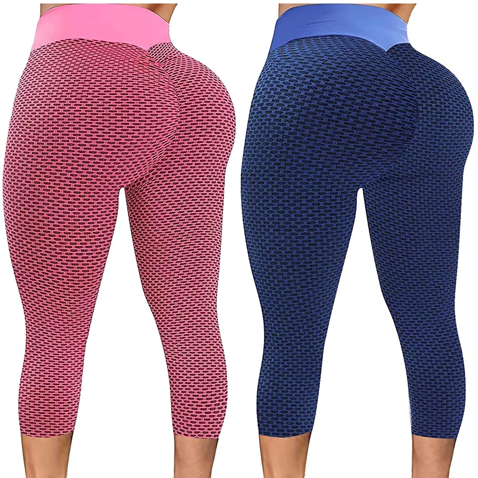 

DAIGELO 2PC Women's Casual Skinny Slim Hip Lifting Fitness Sports Yoga Seven-point Pants S-xxl Ladies Seamless Women Leggings