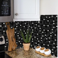 creative black tile sticker pvc modern diy wallpaper for kitchen panel stove cabinet toilet bathroom living room art decoration