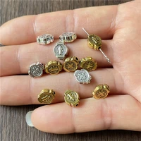 junkang 30pcs oval st benedict medal hole beads saint exorcism cross diy bracelet necklace accessories for jewelry making