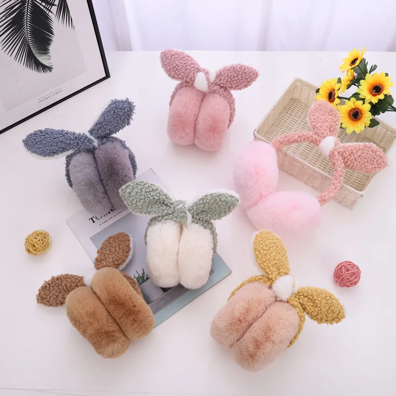

Женские милые наушники в виде кролика, мягкие плюшевые наушники, зимние теплые наушники, кавайная повязка на голову, мягкие пушистые наушни...
