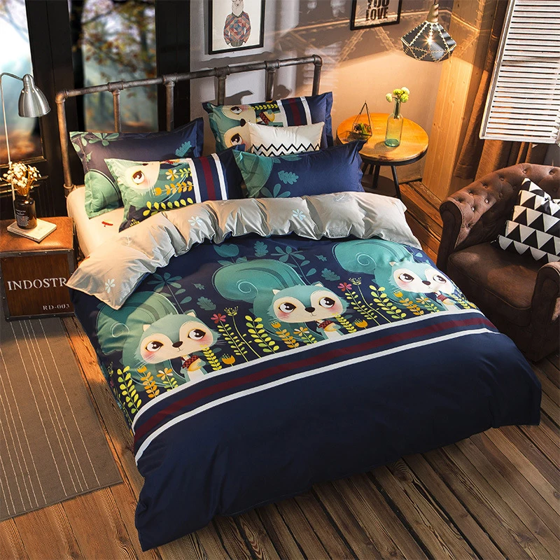 Пододеяльник с рисунком гриба 3/4 шт. постельный комплект для детей мягкое