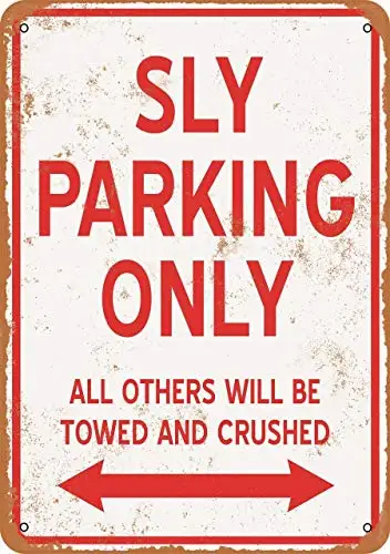 

Outdoor Decor Aluminum Sign 12X8 Sly Parking Only,Way Traffic (Symbol) Engineer Grade Reflective,Vintage Metal Signs Garage Home