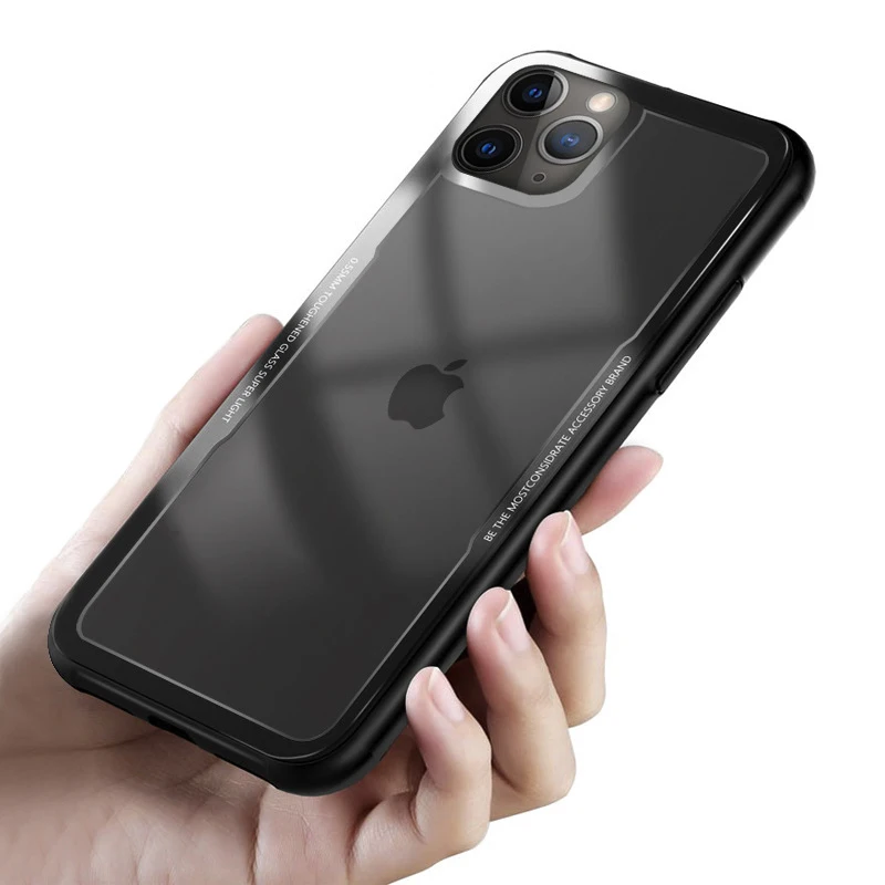 Роскошный прозрачный стеклянный чехол для iPhone11 Pro Max, силиконовый бампер для iPhone XS MAX XR X 7 Plus 8 7plus 8plus 6 6S