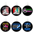 Женские деревянные серьги SOMESOOR, вице-президент США, с жемчугом и принтом Харриса