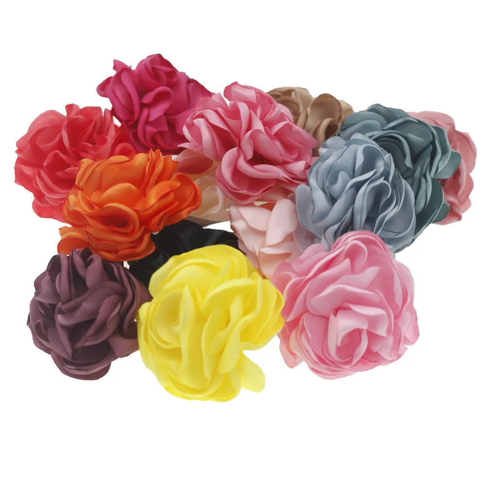 

10pcs/lot 5cm DIY Curling flowers Accessory Boutique Wedding decoration flower No Hairclip without headband hair Accessories