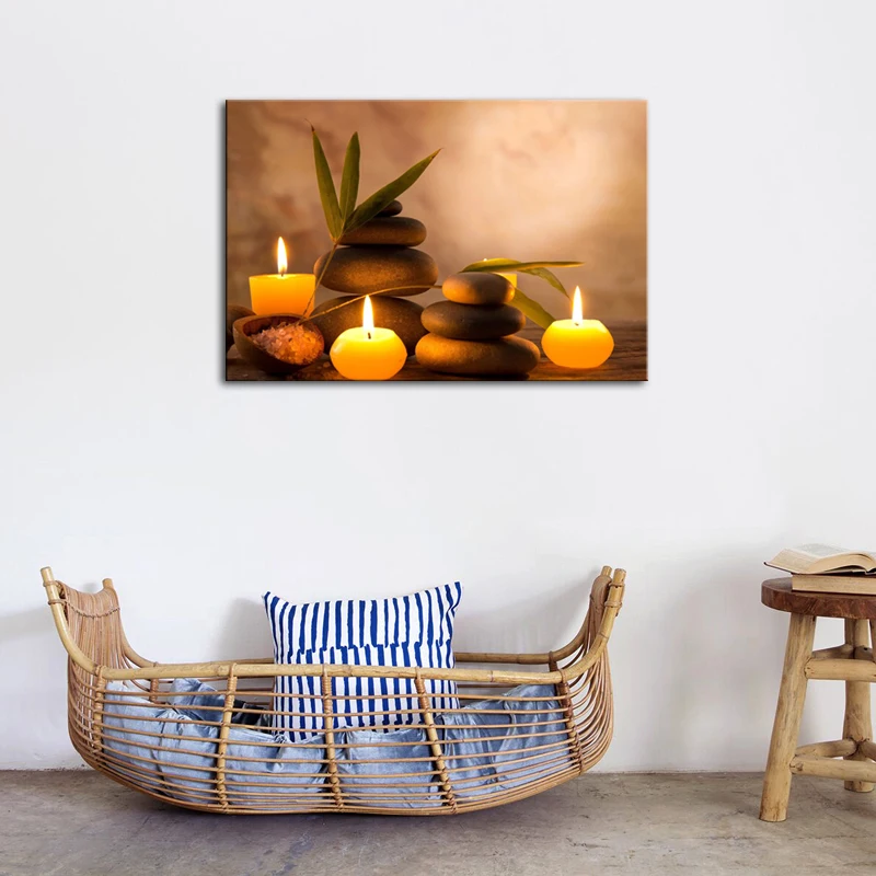 Ароматические свечи и камни Zen холст настенная живопись рисунок на холсте