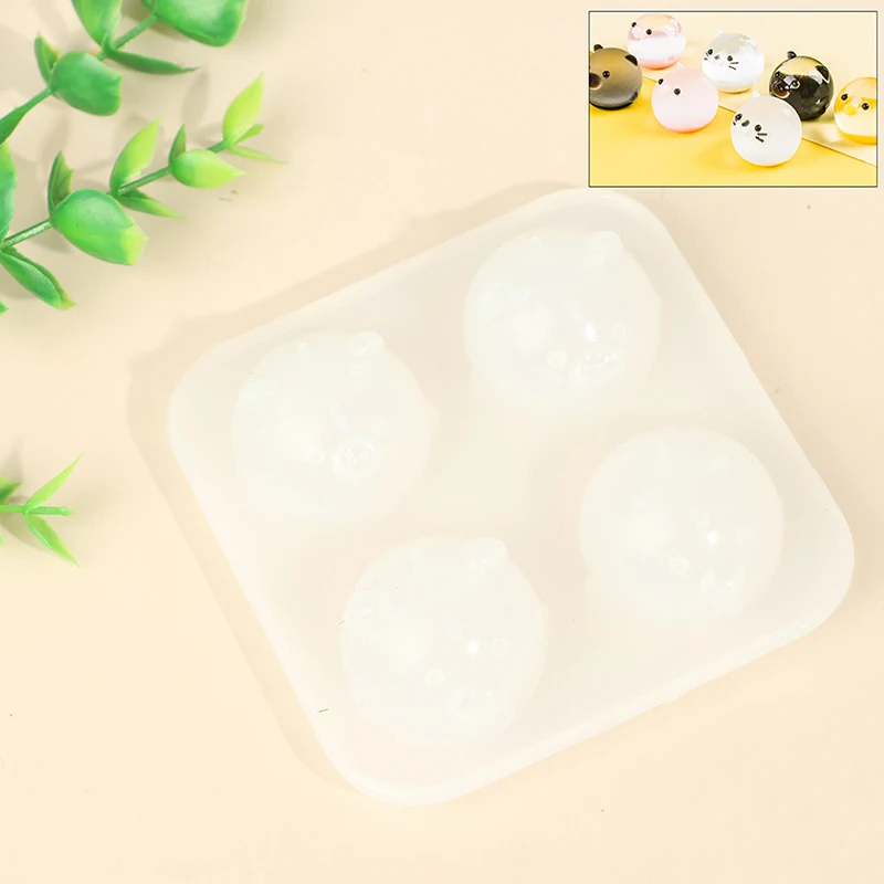 

Diy crystal epoxy Resin mold Four small animal mold ornaments doll silicone mold